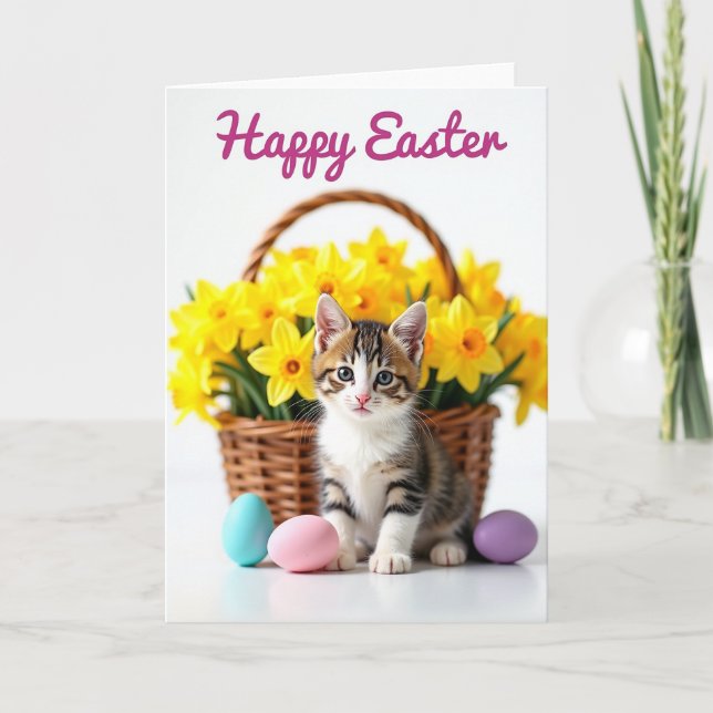 Spring Kitten Celebration Card (Front)
