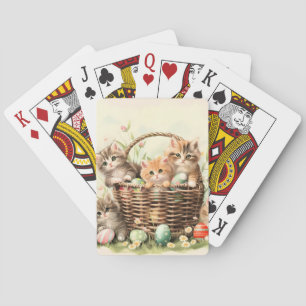 Spring Kitten Easter Basket Poker Cards