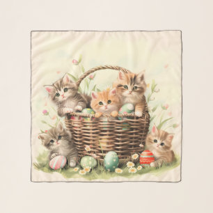Spring Kitten Easter Basket  Scarf
