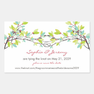 Spring Knotted Love Trees Save The Date Sticker