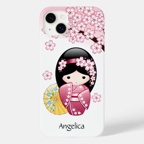 Spring Kokeshi Doll _ Cute Japanese Geisha Girl Case_Mate iPhone 14 Plus Case