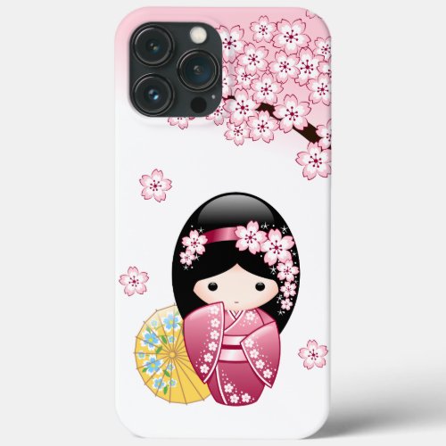 Spring Kokeshi Doll _ Cute Japanese Geisha Girl iPhone 13 Pro Max Case