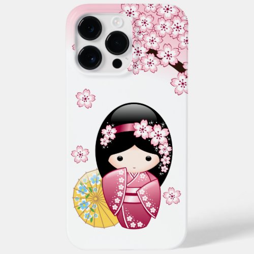 Spring Kokeshi Doll _ Cute Japanese Geisha Girl Case_Mate iPhone 14 Pro Max Case
