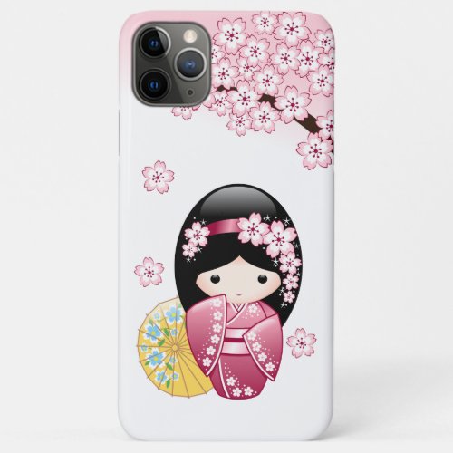 Spring Kokeshi Doll _ Cute Japanese Geisha Girl iPhone 11 Pro Max Case