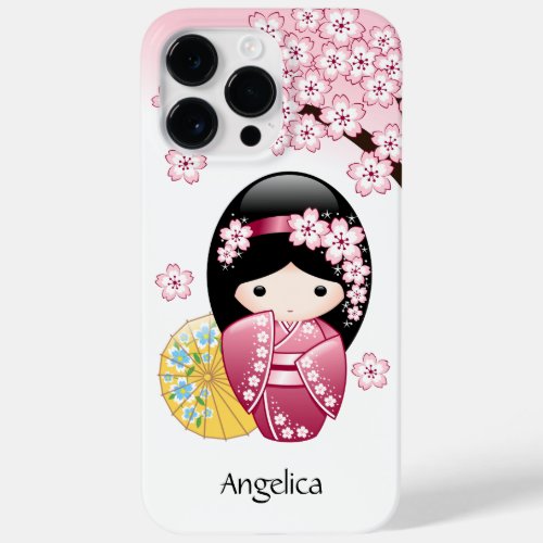 Spring Kokeshi Doll _ Cute Japanese Geisha Girl Case_Mate iPhone 14 Pro Max Case