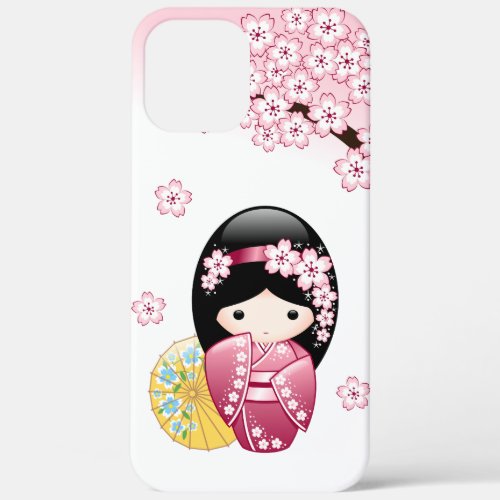 Spring Kokeshi Doll _ Cute Japanese Geisha Girl iPhone 12 Pro Max Case
