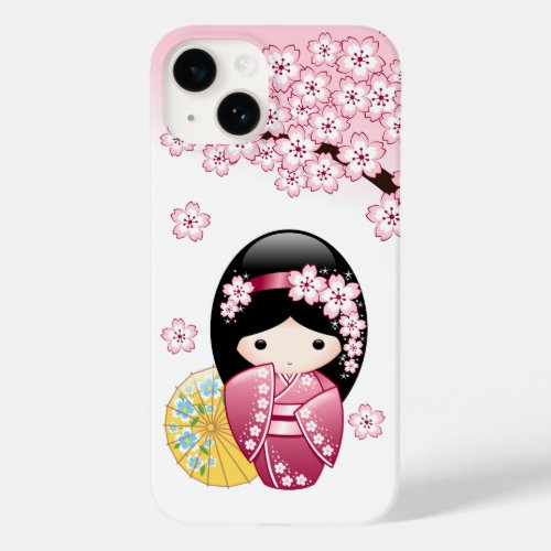 Spring Kokeshi Doll _ Cute Japanese Geisha Girl Case_Mate iPhone 14 Case