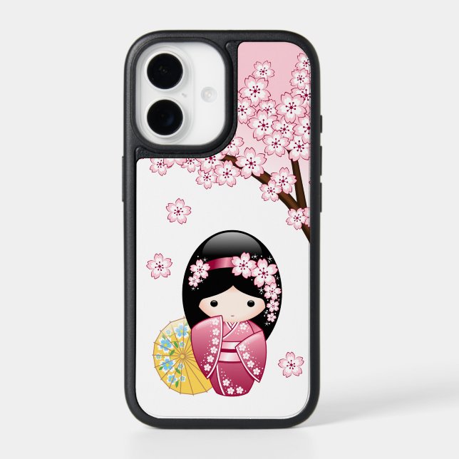 Spring Kokeshi Doll - Cute Japanese Geisha Girl Otterbox iPhone Case (Back)