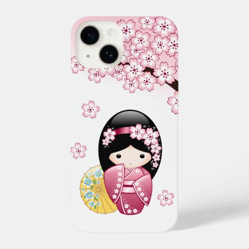 Spring Kokeshi Doll _ Cute Japanese Geisha iPhone 14 Case
