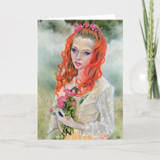 Spring Lady Flowers Longing for Spring Card