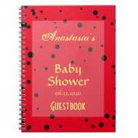 Spring Ladybug Patterns Baby Shower Guestbook Notebook