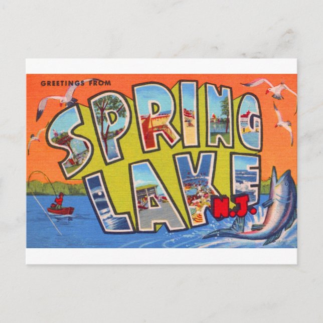 Spring Lake N.J. Vintage Travel Postcard (Front)