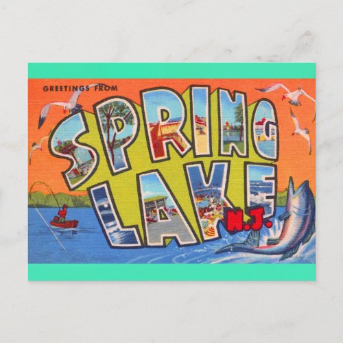 Spring Lake NJ Vintage Travel Postcard