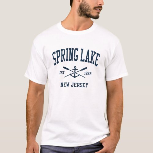 Spring Lake NJ Vintage Navy Crossed Oars  Anchor T_Shirt