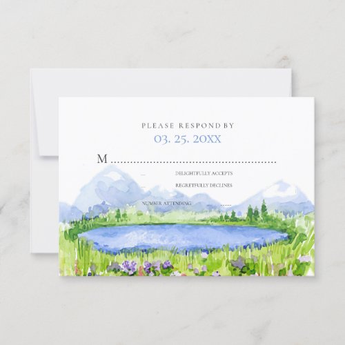 Spring Lakeside Mountain Meadow Wedding RSVP 