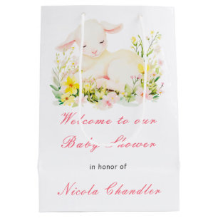 Spring Lamb Baby Shower Medium Gift Bag