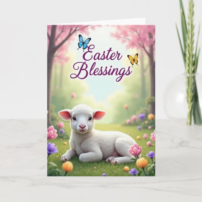 Spring Lamb Greeting Card (Front)