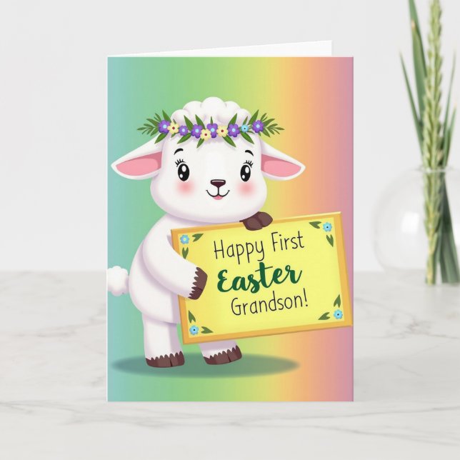 Spring Lamb Milestone Greeting Card (Front)