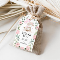 Spring Lamb Pink Floral Baby Shower Birthday Favor Gift Tags