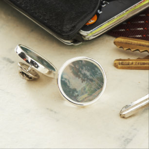 Spring Landscape (1911) Serene Watercolor Scenery Lapel Pin
