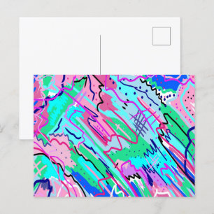 Spring Landscape Abstract Art Postcard