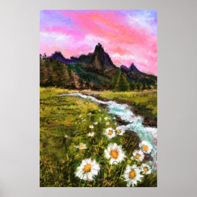 Spring Landscape - Flowering - Original Painting  Poster (Front)