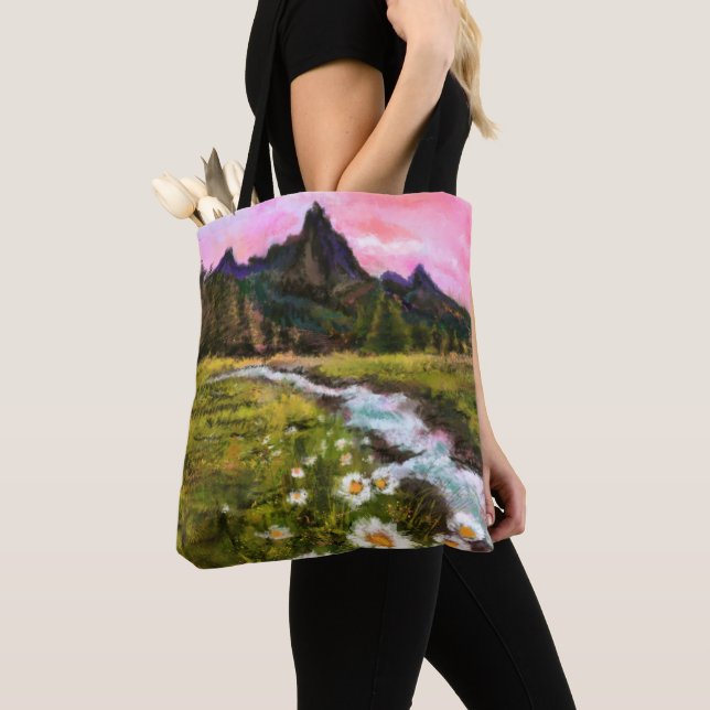 Spring Landscape - Flowering - Original Painting  Tote Bag (Close Up)