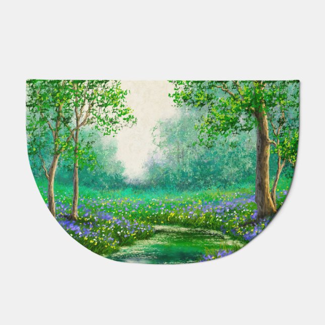Spring landscape oil painting, forest. doormat (Front)
