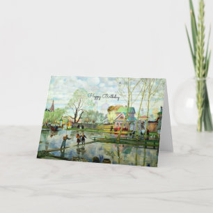 Spring Landscape Painting - Happy Birthday Card