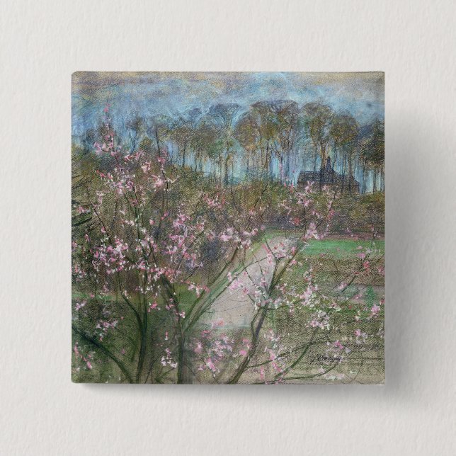 Spring Landscape Pinback Button (Front)