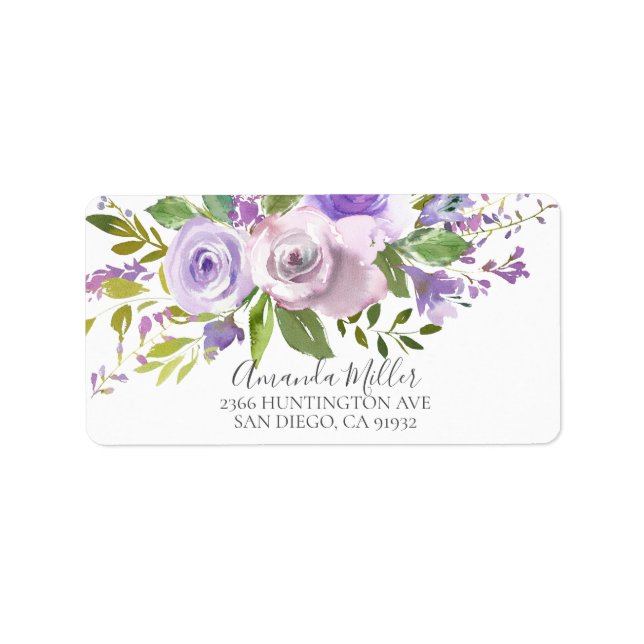 Spring Lavender Purple Return Address Label (Front)