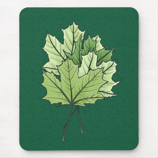 Spring Leaf Green Nature Lover Botanical Art Mouse Pad (Front)