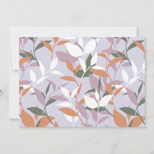 Spring Leaves Garden in Light Purple Color Palette Holiday Card