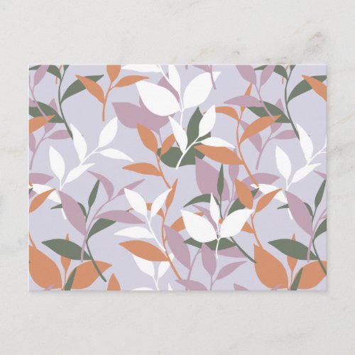 Spring Leaves Garden in Light Purple Color Palette Postcard