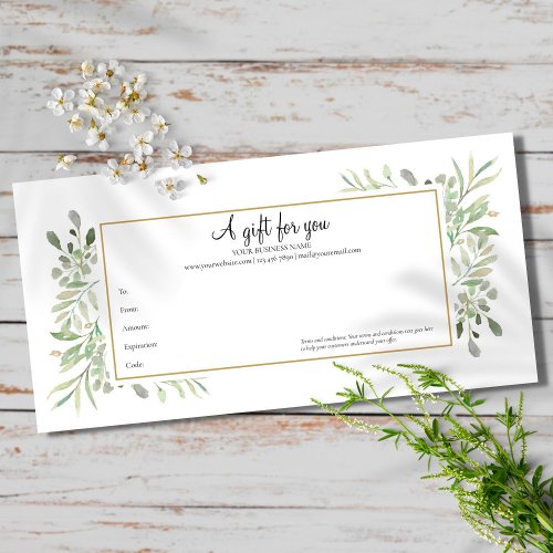 Spring Leaves Gift Certificate