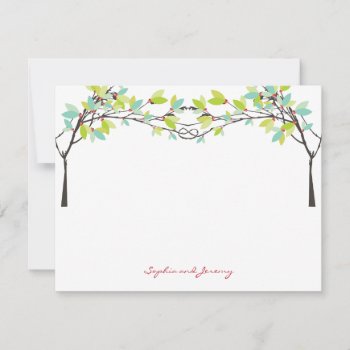 Spring Leaves Knotted Love Trees Thank You Card by fatfatin_box at Zazzle