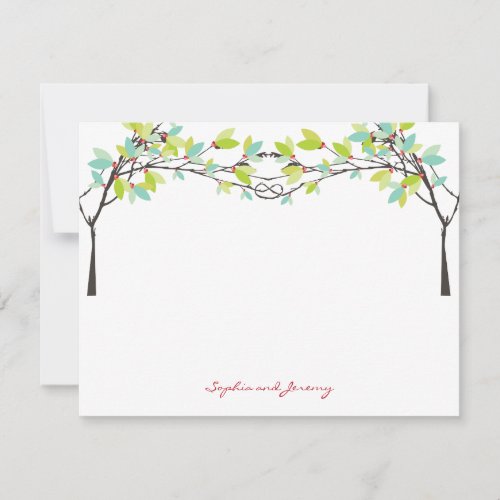 Spring Leaves Knotted Love Trees Thank You Card