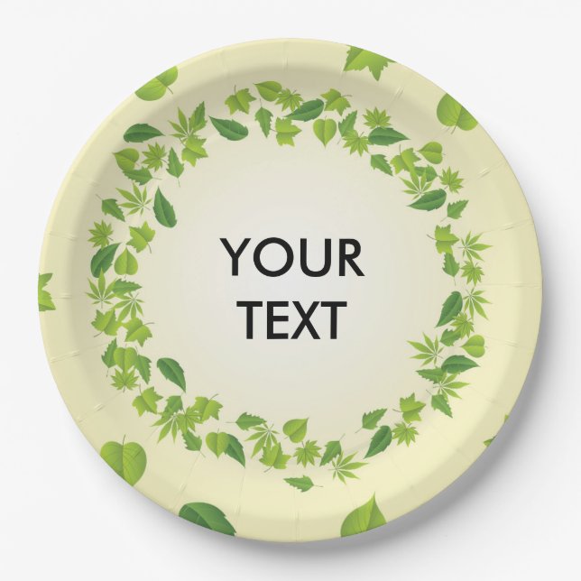 Spring leaves paper plates (Front)