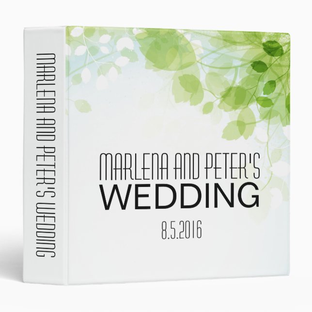 Spring Leaves Watercolor Binder (Front/Spine)