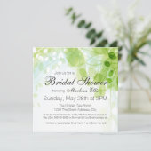 Spring Leaves Watercolor Bridal Shower Invitation (Standing Front)
