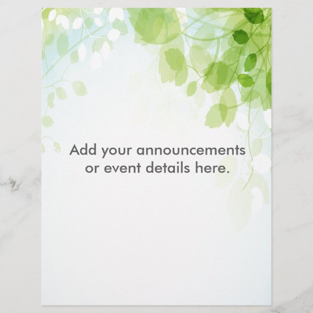 Spring Leaves Watercolor Custom Flyer (Front)