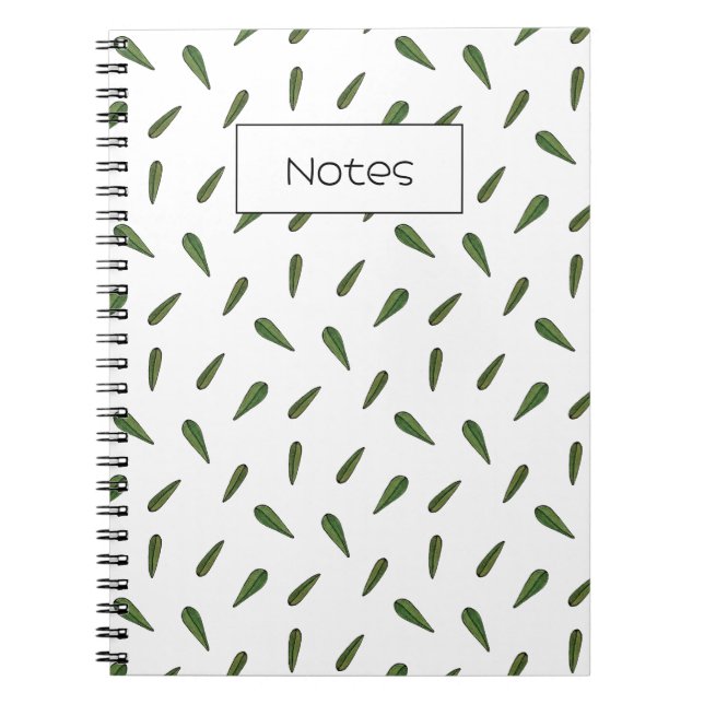 Spring leaves, watercolor pattern notebook (Front)