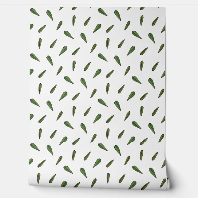 Spring leaves, watercolor pattern wallpaper  (Unrolling)