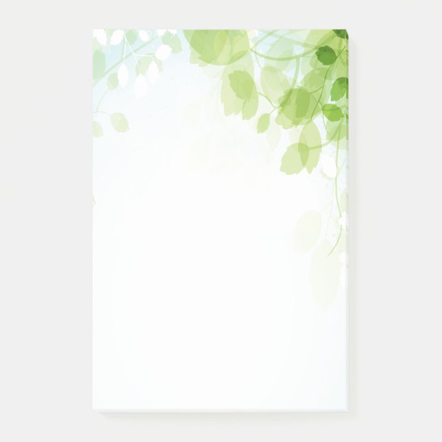 Spring Leaves Watercolor Post-it Notes (Front)