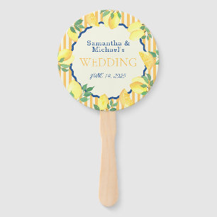 Spring Lemon Citrus Modern Wedding Hand Fan