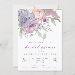 Spring Lilac Floral Bridal Shower Invitation