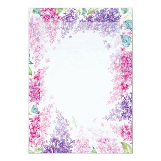 Spring Lilac Flower Blossom-Floral Wedding Invitation