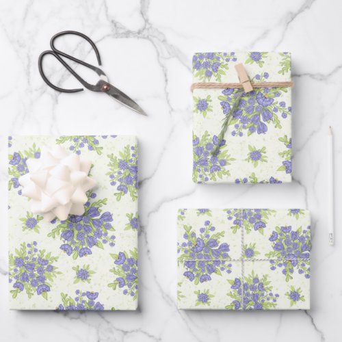 Spring Lilac Purple Flowers Floral Wrapping Paper Sheets