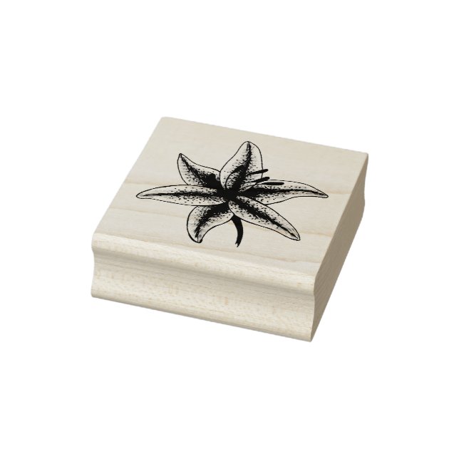 Spring Lily Floral Lilies Flowers Easter Blossom Rubber Stamp (Stamp)