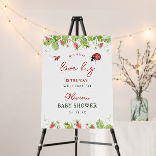 Spring Little Love Bug Girl Baby Shower Welcome Foam Board